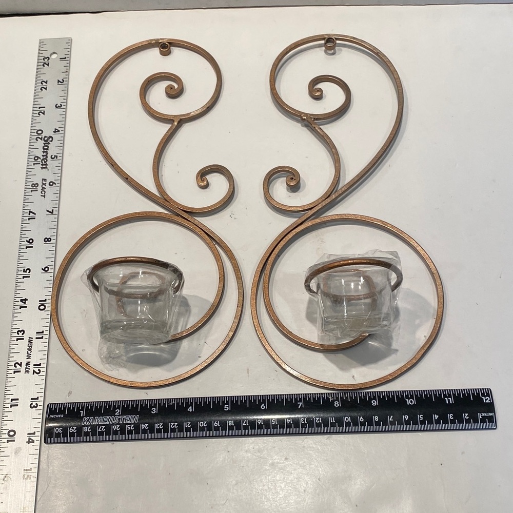 Vintage Pair of French Country-Style Wall-Mounted Candle Sconces